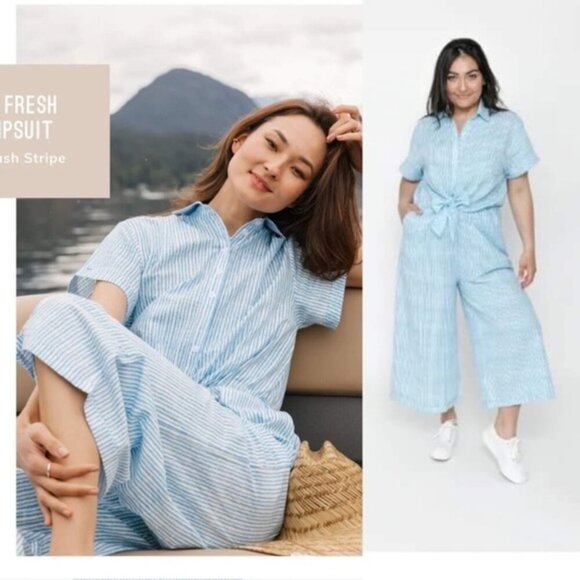 NWT Smash + Tess Fresh Romper‎ Stripe Jumpsuit Women Size Small - Picture 9 of 10